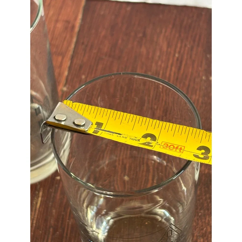 Vintage Old Salem NC Souvenir Highball Glasses Set of 3 Historic Buildings Clear